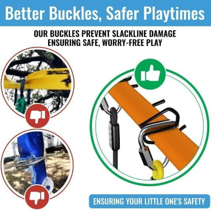 Hyponix Ninja Obstacle Course for Kids – 2 x 60 ft Slacklines with 13 Weatherproof Obstacles – Monkey Net, Ratchet-Tight Tech, Supports 880 lbs – Climbing & Swinging Backyard Fun