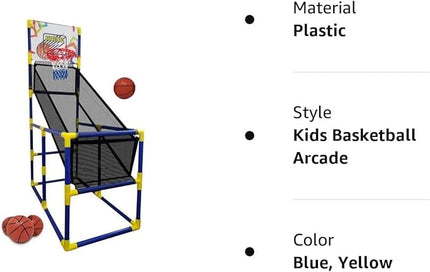 Kids Basketball Hoop Arcade Game, with 4 Balls Air Pump - Indoor Toy Basketball Shooting System - Fun for All Ages - Toys Sports for Boys and Girls