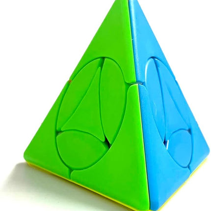 2x2 Pyraminx Magic Cube, Stickerless 2x2 Pyramid Speed Cube Creative 2x2 Triangle Cube Puzzle Toys, Brain Teaser Puzzles (Coin Pyramid)