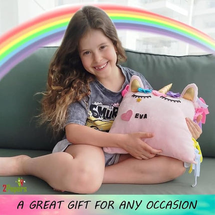 Make Your Own Unicorn Pillow Kit Arts and Crafts for Girls Age 4 5 6 7 8-12 Years Old (No Sew) DIY kit for Kids, DIY Unicorn Craft Supplies Plush Toy Stuffed Pillow, Kids Craft Project Gifts for Girls