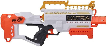 Nerf Ultra Dorado Motorised Blaster, Gold Accents, Fast-Back Loading, 12 Darts, Compatible Only Ultra Darts, 7.62 x 63.5 x 26.67 cm, F2017