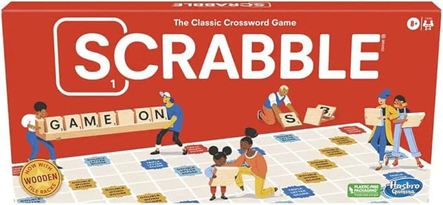 Hasbro Gaming Scrabble Board Game, Classic Word Games for Kids Ages 8 and Up, Fun Family Game for 2-4 Players, The Classic Crossword Game
