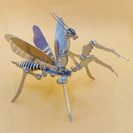 3D Metal Puzzle DIY Enthusiasts Adults Creative Building Model Spatial Thinking Home Decor Gift Idea （Mantis - Requires Assembly Comes with Tools）