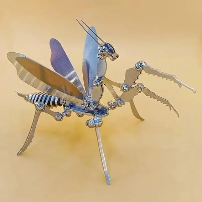 3D Metal Puzzle DIY Enthusiasts Adults Creative Building Model Spatial Thinking Home Decor Gift Idea （Mantis - Requires Assembly Comes with Tools）