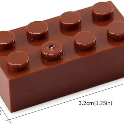 Feleph 100pcs 2x4 Bricks Reddish Brown Pieces Reddish Brown Parts Building kit Creative Play Set Classic Blocks Toy Compatible with 3001 Major Brands