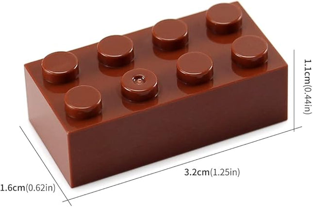 Feleph 100pcs 2x4 Bricks Reddish Brown Pieces Reddish Brown Parts Building kit Creative Play Set Classic Blocks Toy Compatible with 3001 Major Brands