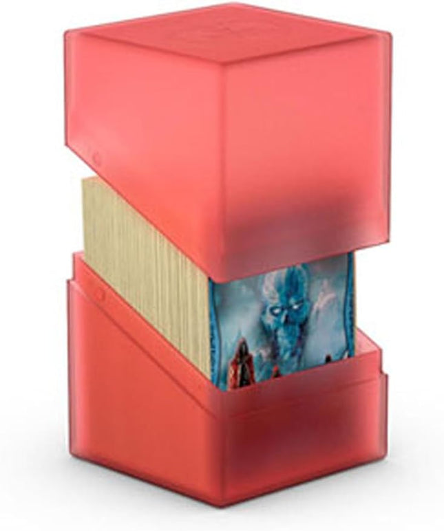 Ultimate Guard Boulder 100+ Classic, Deck Case for 100 Double-Sleeved TCG Cards, Ruby, Secure & Durable Storage for Trading Card Games, Soft-Touch Finish