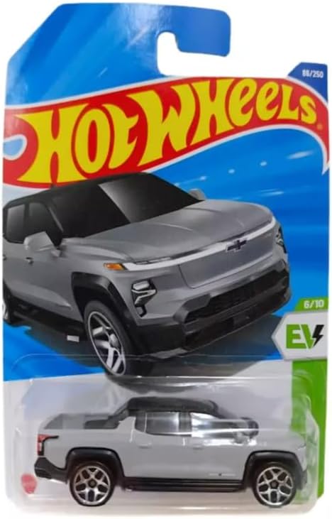 Hot Wheels Silverado EV RST Diecast Car, HW EV Series, 1:64 Scale