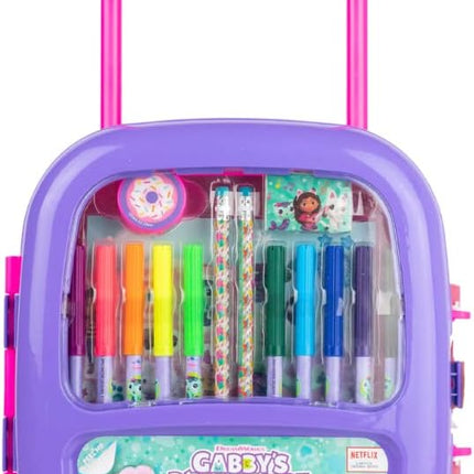 Innovative Designs Gabby’s Dollhouse Color and Roll Activity Set with Carrying Case, Stickers, & Art Supplies