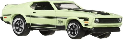 Hot Wheels '71 Ford Mustang Mach 1 [Green], 3/5 Series, 1:64 Scale Die-Cast Car