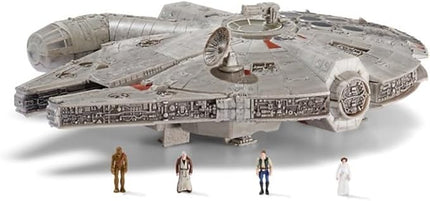 Star Wars Micro Galaxy Squadron Millennium Falcon - 9-Inch Assault Class Vehicle with Four 1-Inch Micro Figure Accessories