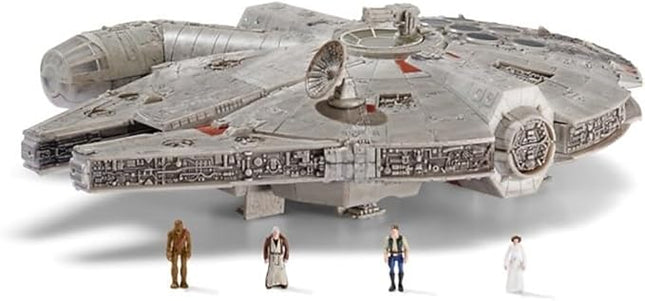 Star Wars Micro Galaxy Squadron Millennium Falcon - 9-Inch Assault Class Vehicle with Four 1-Inch Micro Figure Accessories