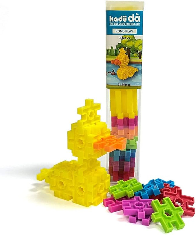 KADU DA Pond Play Duck 31 Piece Set - STEM/STEAM Building + Construction Toy, for Open + Imaginative Play