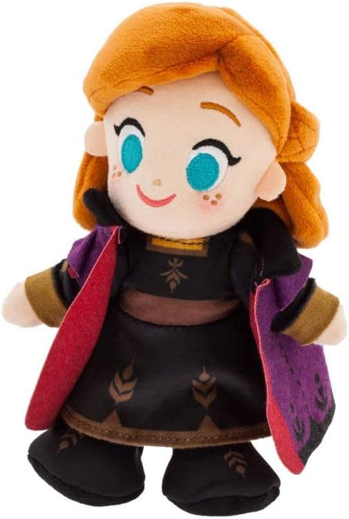 Disney Store Official Anna nuiMOs Plushie - Soft Plush with Embroidered Features, Poseable Hands & Turning Head, Magnetic Hands for Holding, 6 Inches, Dress Up with nuiMOs Outfits