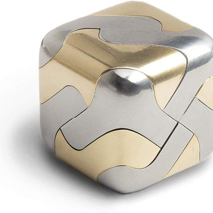 Craighill Tycho Puzzle - Brain Teaser Puzzle for Adults & Kids, 3D Brain Game, Mind-Bending & Satisfying, Aesthetic Home & Office Decor - Stainless Steel