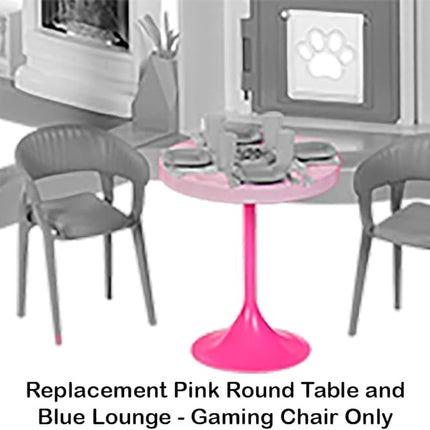 Replacement Parts for Barbie Doll Dreamhouse Doll House Playset HMX10 - Replacement Pink Round Table and Blue Lounge - Gaming Chair