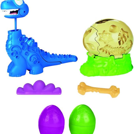 Play-Doh Dino Crew Growin' Tall Bronto Toy Dinosaur for Kids 3 Years and Up with 2 Eggs, 2.5 Ounces Each, Non-Toxic