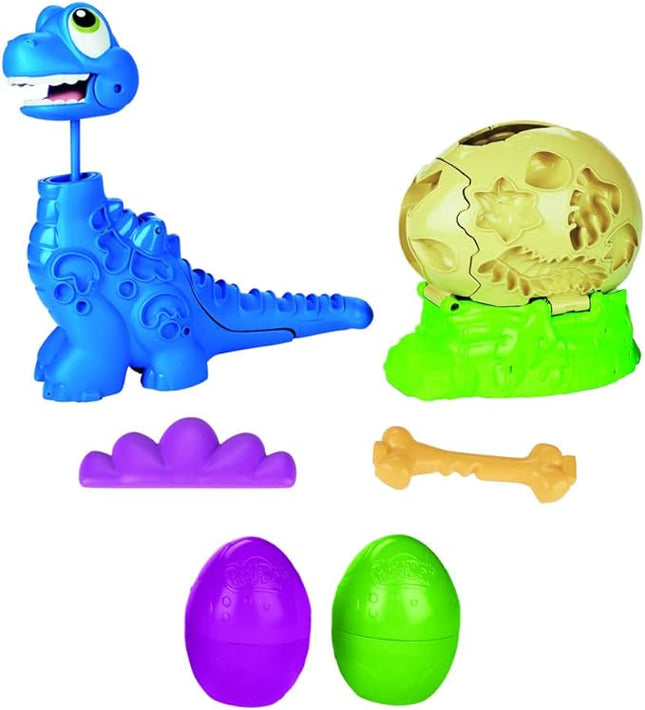 Play-Doh Dino Crew Growin' Tall Bronto Toy Dinosaur for Kids 3 Years and Up with 2 Eggs, 2.5 Ounces Each, Non-Toxic