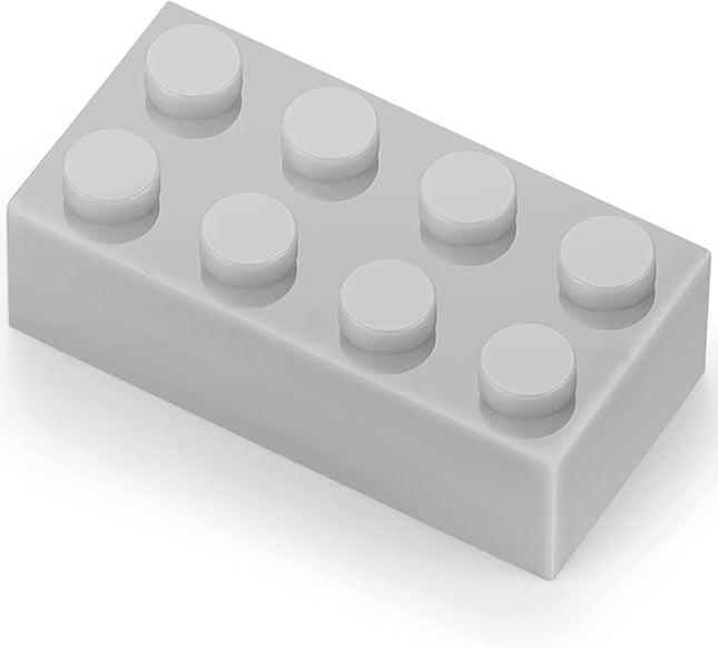 Feleph 100pcs 2x4 Bricks Light Grey Gray Building Blocks Set Toy Accessories Combine with Major Brick Brands