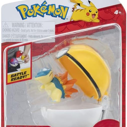 Pokemon Clip N Go 2" Fight Figure Cyndaquil with Level Pokéball - Toy Figure for Kids 4+ - Office Product for Kids Toy