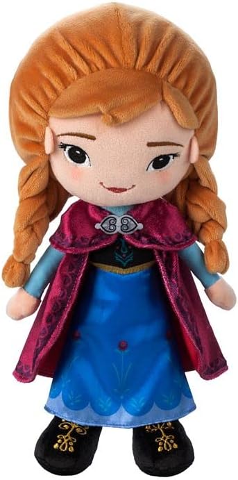 Disney Store Official Disney Princess Plush Doll (Anna from Frozen) Medium 14 Inches, Disney Princess Dolls with Embroidered Features, Disney Plush Toys, Princess Toys for Girls