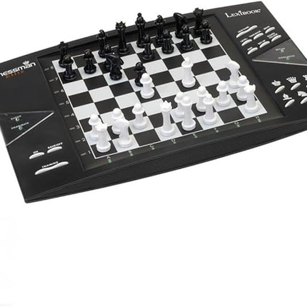 Lexibook, Chessman® Elite, Interactive Electronic Chess Game +, 64 Levels of Difficulty, LEDs, Family Child Board Game, Black/White, CG1300