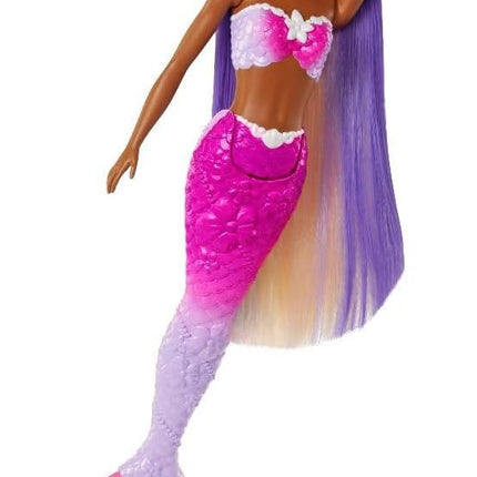 Barbie Mermaid Doll, “Brooklyn” with Pink Hair, Styling Accessories, Pet Dolphin and Water-Activated Color Change Feature, HRP98