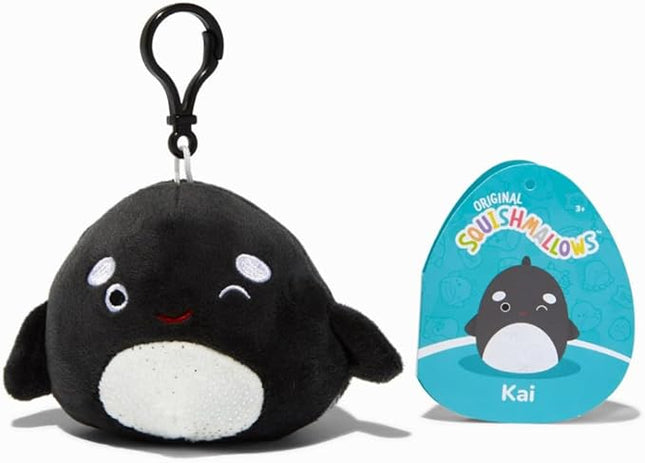 Squishmallows 3.5 Inch Kai The Orca Whale Plush Clip