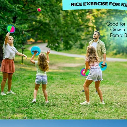 PlayZap Toss and Catch Ball Set Upgraded - Toddler Toys Kids Games for Whole Family - Water-Resistant Great for Beach Pool Yard Games - Classic Gift for 3 4 5 6 7 8 9 10 11 12+ Years Old Boys Girls