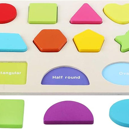 QZMTOY Wooden Puzzles for Toddlers, Wooden Alphabet Number Shape Puzzles Toddler Learning Puzzle Toys for Kids, 3 in 1 Puzzle for Toddlers, Age 3+ (Set of 3)