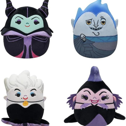 Squishmallows Original 4in Disney Villain 4-Pack – Hades, Maleficent, Ursula, Yzma – Official Jazwares Plush