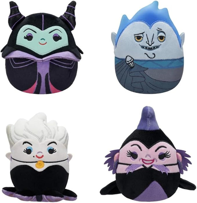Squishmallows Original 4in Disney Villain 4-Pack – Hades, Maleficent, Ursula, Yzma – Official Jazwares Plush