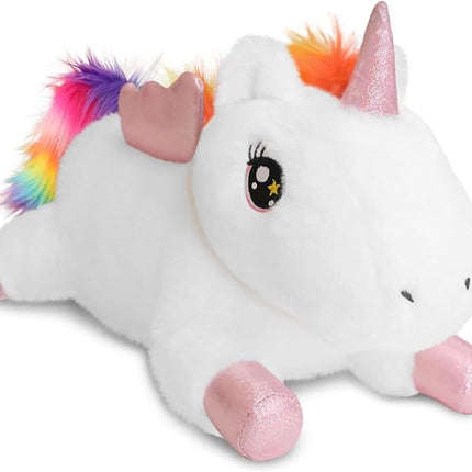 SQEQE Weighted Unicorn Plush, Weighted Unicorn Stuffed Animal, Cute Plushies Soft Pillow Toy Gift for Kids Adults 13.8 Inch, 1.6 Lbs