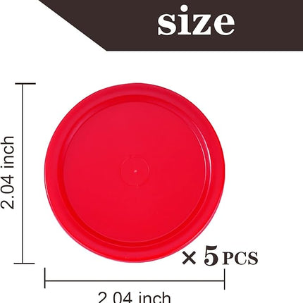 Pack of 5 Red 2-inch Mini Air Hockey Table Pucks