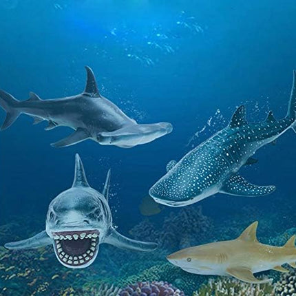 Gemini&Genius Hammerhead Shark for Kids Swimming Pool Beach Bathing Toys Soft Rubber Realistic Sea Animal Shark Marine Animal World Lemon Shark Action Figure