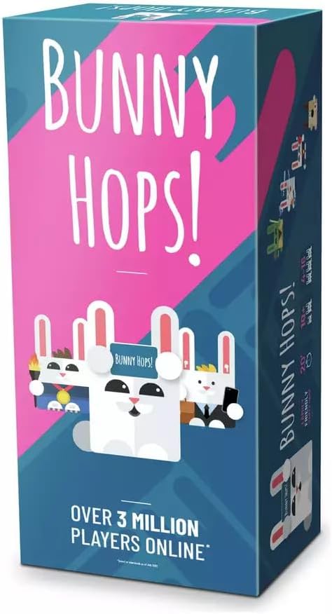 Bunny Hops! – Funny board game for family and friends, 4-16 players, guessing and mimes for adults and children, ages 10+, English edition