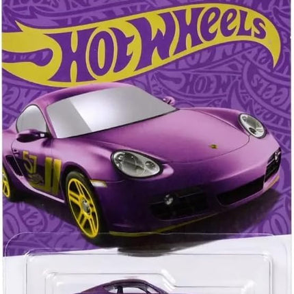 Hot Wheels Pearl & Chrome Porsche Cayman S, 57th Anniversary, 5/6, 1:64 Scale Diecast Car