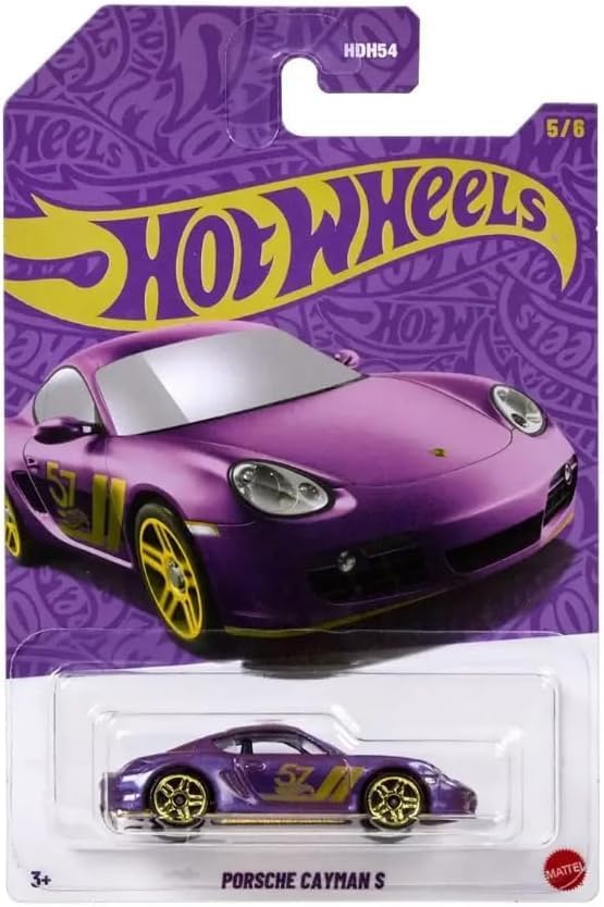 Hot Wheels Pearl & Chrome Porsche Cayman S, 57th Anniversary, 5/6, 1:64 Scale Diecast Car