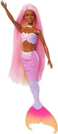 Barbie Mermaid Doll, “Brooklyn” with Pink Hair, Styling Accessories, Pet Dolphin and Water-Activated Color Change Feature, HRP98