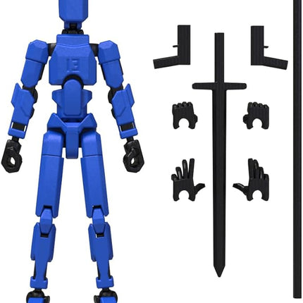 MerryXD T13 3D Action Figure,Assembly Completed Dummy Nova Titan Lucky 13 Action Figure 3D Printed Multi-Jointed Movable Toy Blue