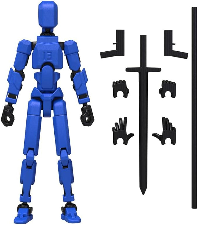 MerryXD T13 3D Action Figure,Assembly Completed Dummy Nova Titan Lucky 13 Action Figure 3D Printed Multi-Jointed Movable Toy Blue