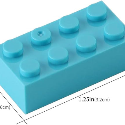 Feleph 100pcs 2x4 Bricks Medium Azure Pieces Parts Classic Building kit Creative Play Set Basic Blocks Toy Accessories Compatible with 3001 Major Brands