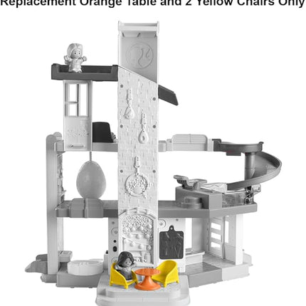 Replacement Parts for Fisher-Price Little People Barbie Little Dreamhouse HCF61 - Replacement Orange Table and 2 Yellow Chairs