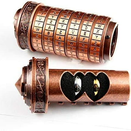 Cryptex Da Vinci Code Mini Cryptex Lock Puzzle Boxes with Special Compartments Anniversary Valentine's Day Romantic Birthday Gifts for Her Gifts for Girlfriend Box for Men