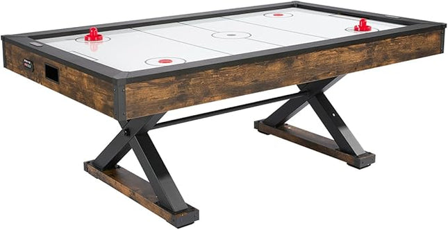 VEVOR 84" Air Hockey Table, Indoor Arcade Table Gaming Set with 2 Pushers, 2 Pucks, Electronic Scorer, X-Shaped Legs & High-Powered Blower, Air Powered Hockey Game Table for Family Game Room Office