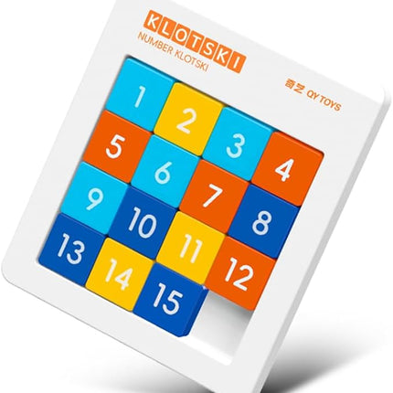LiangCuber QY Toys Macaron Color 4x4 Klotski Puzzle Magnetic Sliding Number Puzzle,15-Digit Version ABS Brain Teasers Toy Tangram Jigsaw Intelligence (2024 Edition)