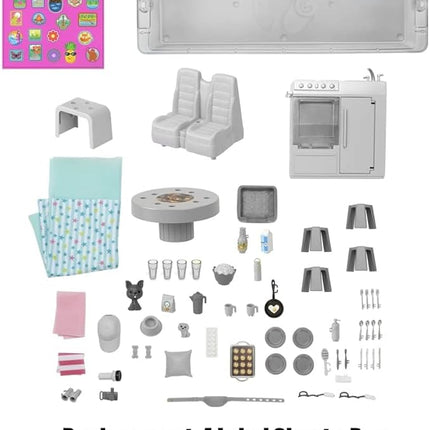 Replacement Label Sheets, Barbie Size Rug, Blanket and Towel for Barbie Doll Dream Camper Vehicle Playset - HCD46