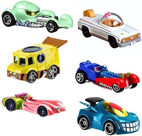 Underwater Wheels Spongebob Character Squarepants 6-Pack Car Bundle + Spongebob Yellow Bubble Van / Patrick Star / Squidward / Mr. Krabs / Plankton / Sandy Cheeks Racer Die-Cast 6 Items Bundle