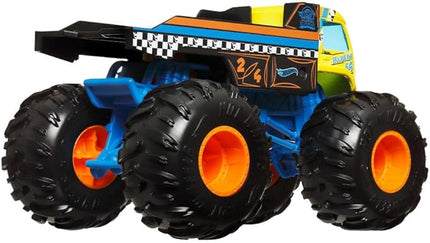Hot Wheels Monster Trucks Oversized Haulin 64 Flatbed Truck, 1:24 Scale, Die-Cast