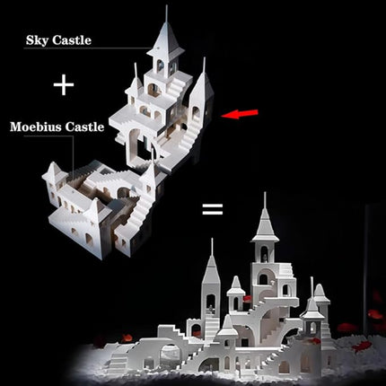 White Sky Castle Building Block，Architecture Building Blocks（580PCS Gifts for Adults and Kids